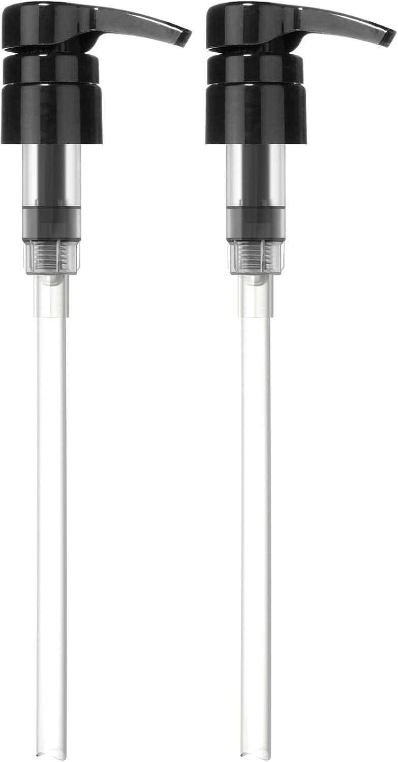 Salon-Quality Pump Dispensers for Shampoo & Conditioner - Black, 2 Pack