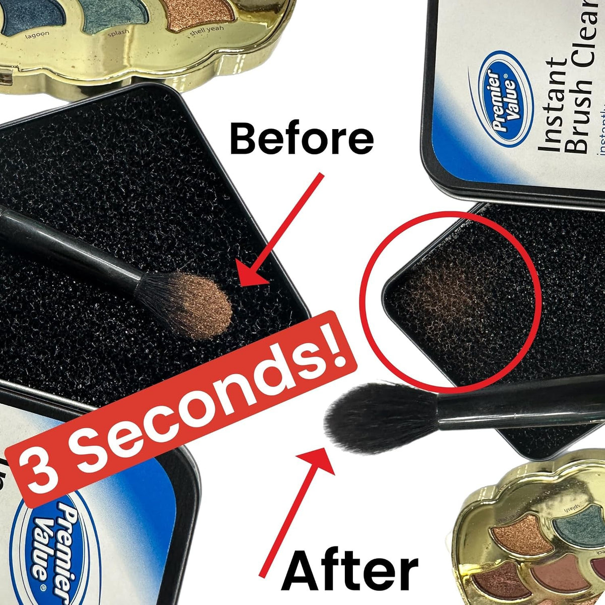 2-Pack Makeup Brush Cleaner Sponge Set - Instant No-Water Brush Cleaning Tool