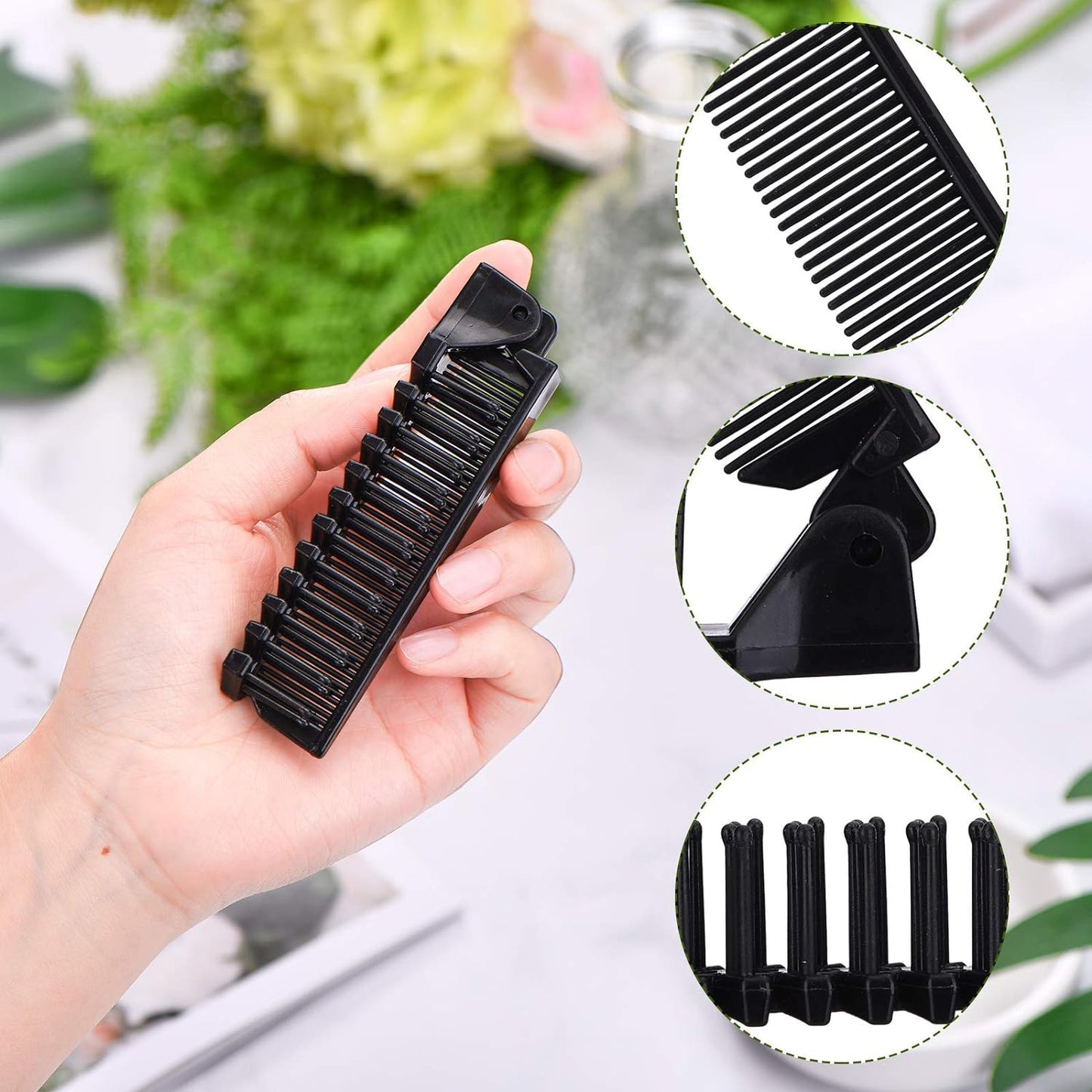 10 Pcs Portable Foldable Hair Comb Set - Travel Detangling & Scalp Massage