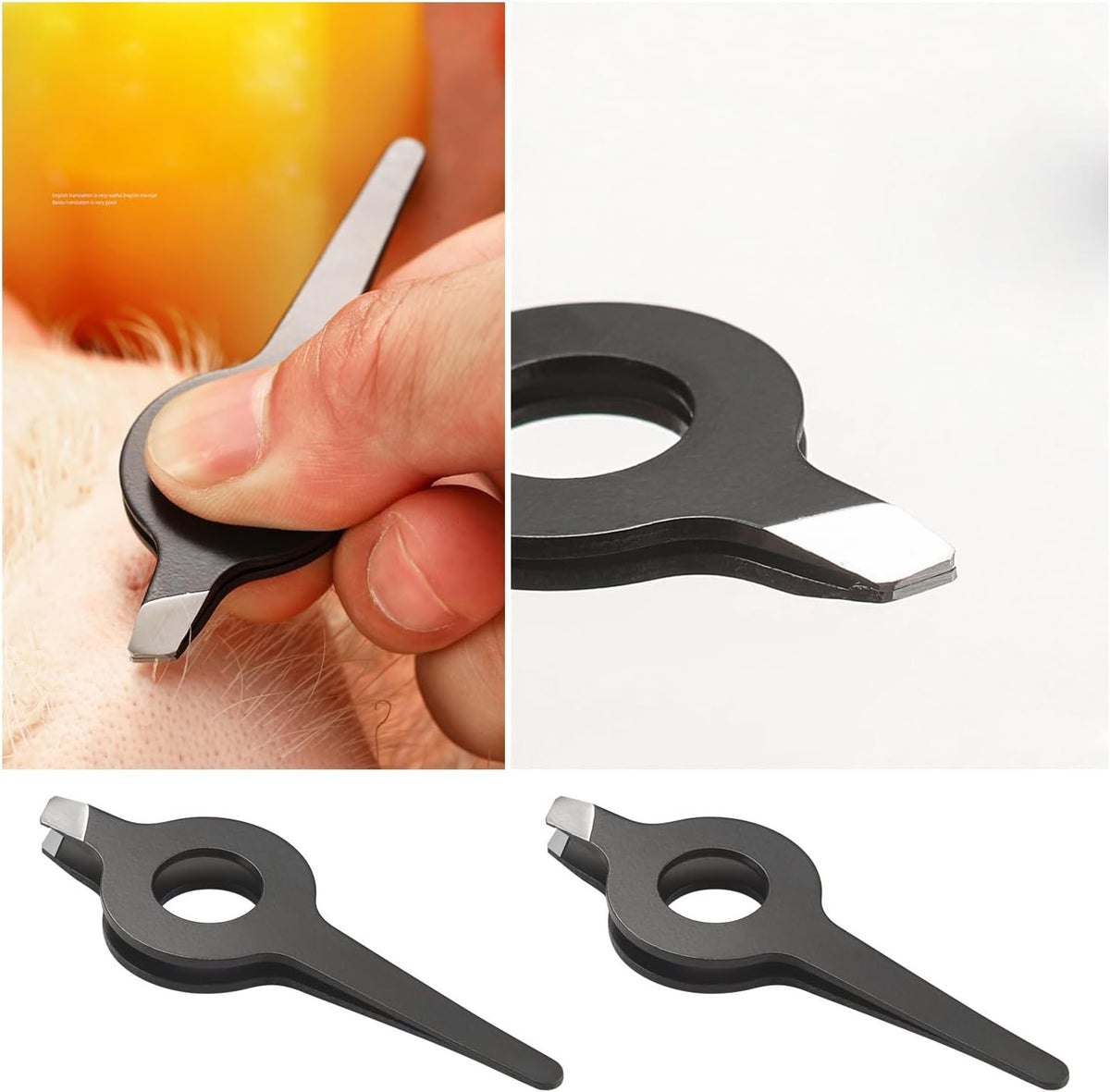 Beard & Eyebrow Tweezers 4-Pack - Fine Slanted Tip Facial Hair Removal