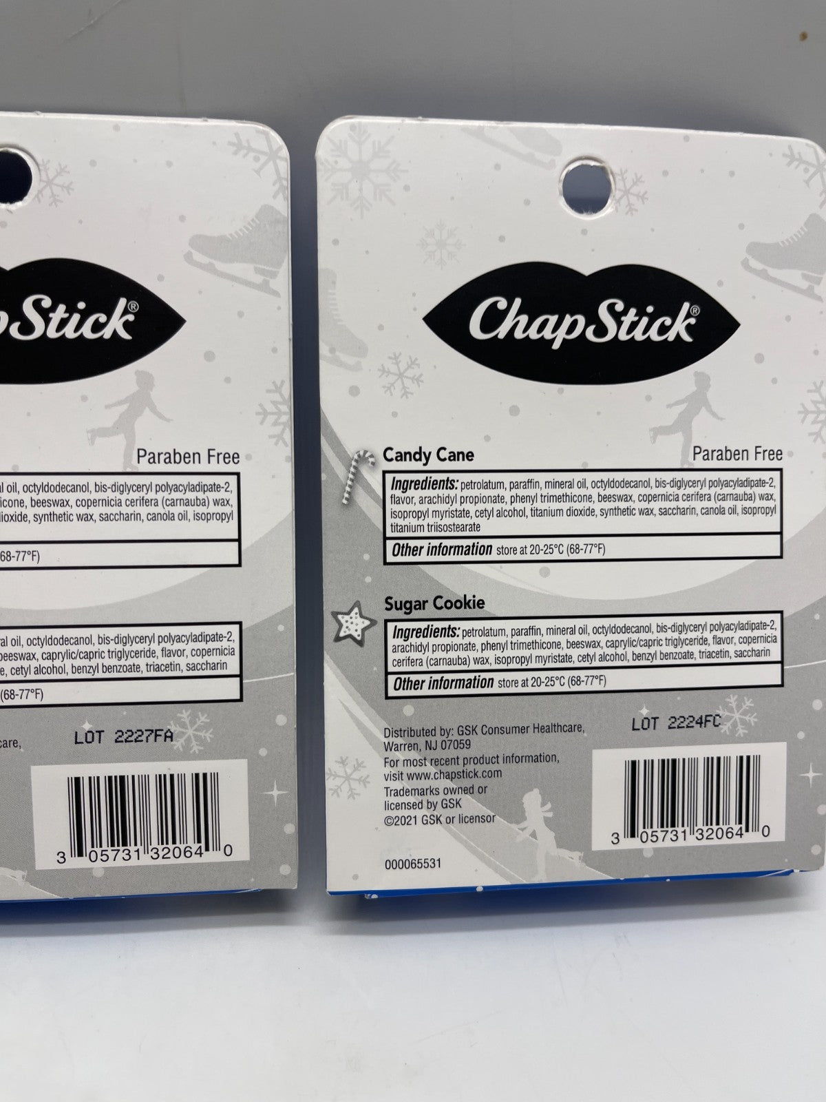 Set of 3 Lip Balm Tubes - Candy Cane & Sugar Cookie Flavors