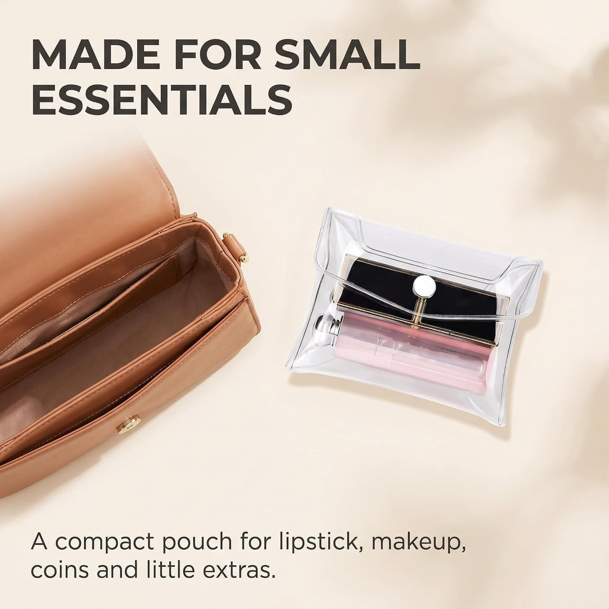 Mini Clear PVC Makeup Bags Set of 2 Travel Cosmetic Organizer Pouches