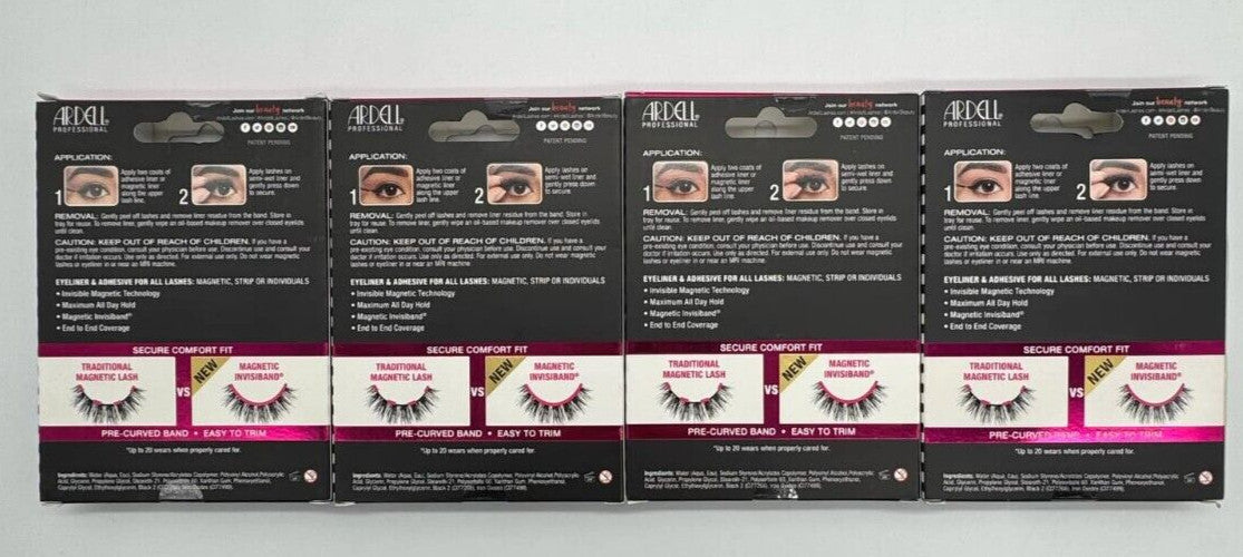 Magnetic Liner & Lash Kit with Reusable Magnetic Eyelashes - 4 Pack