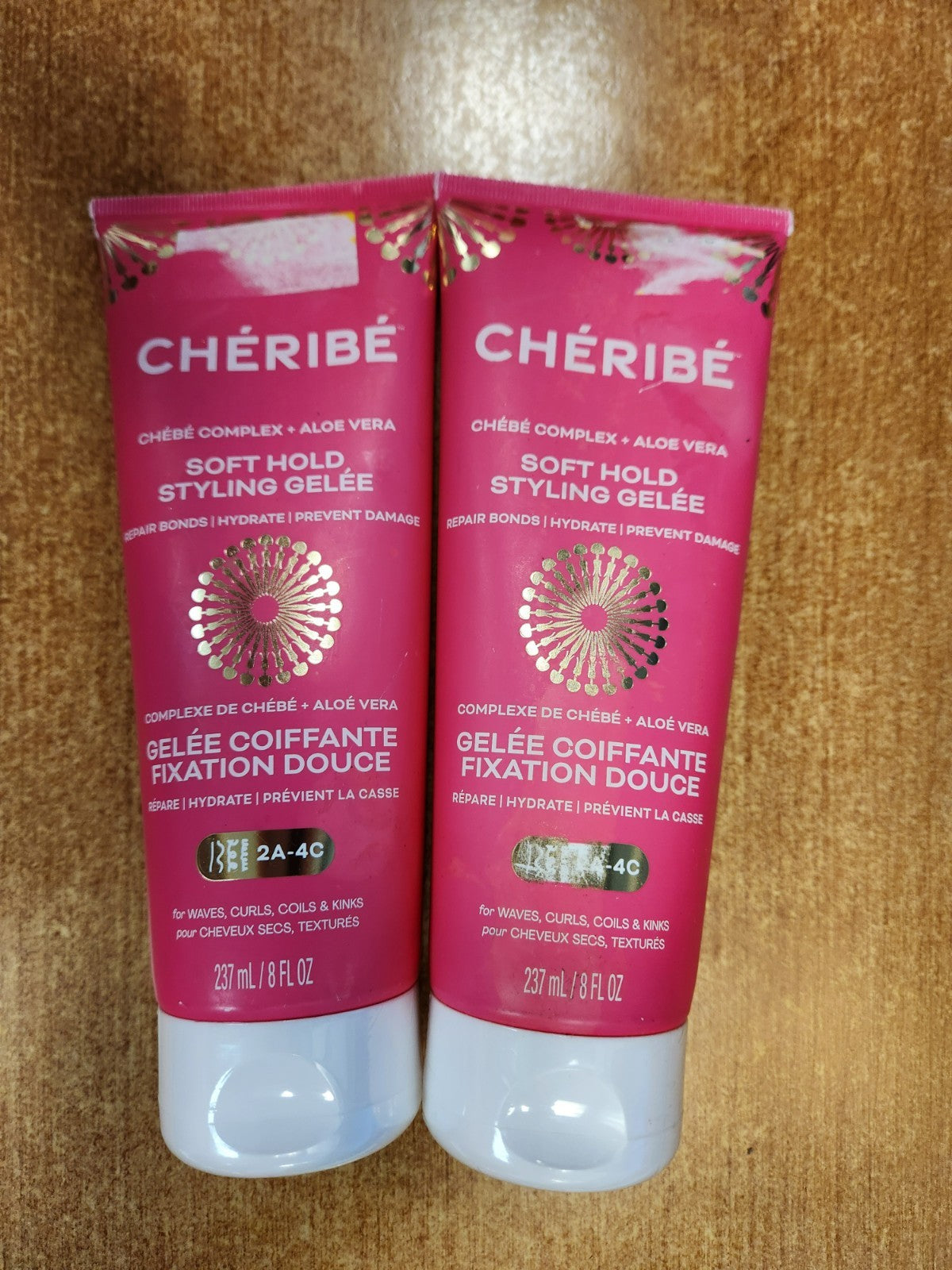 Cheribe Soft Hold Hair Gel - Natural Styling Gel for Curly & Textured Hair, 8 oz - Pack of 2