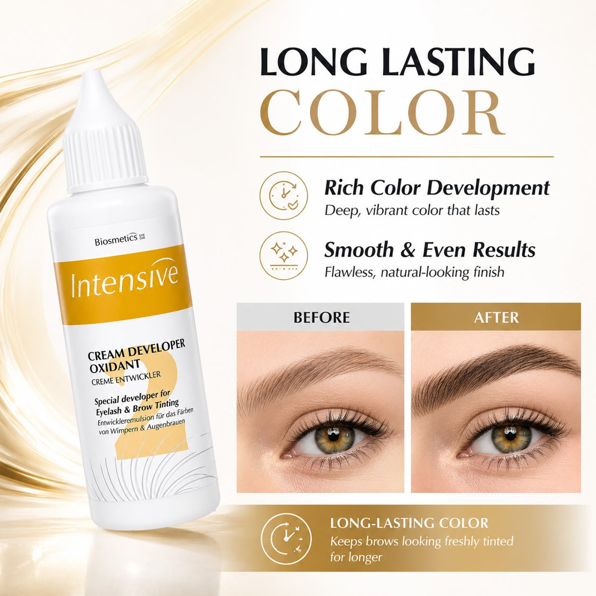 Biosmetics Brow & Lash Tint Developer & Remover 50ml - Professional Salon-Quality