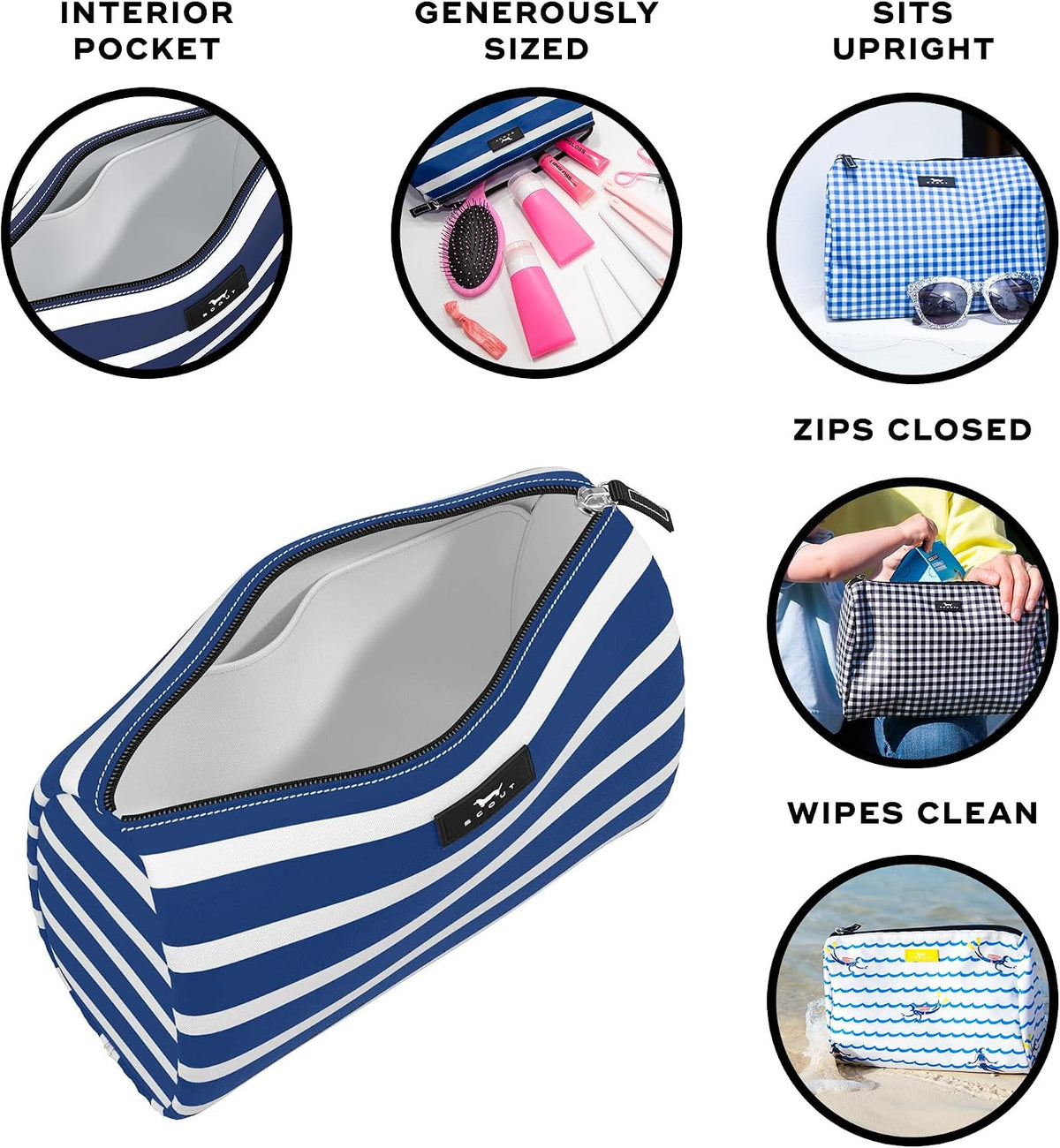 Water-Resistant Toiletry Bag for Travel - Fits Full-Size Cosmetics & Accessories