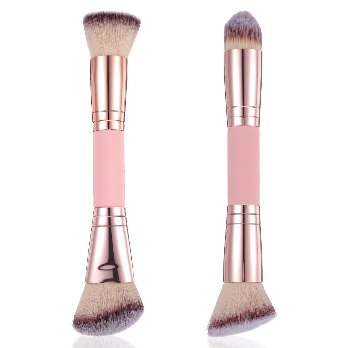 Dual-Ended Foundation Makeup Brushes Set for Liquid, Cream & Powder Blending