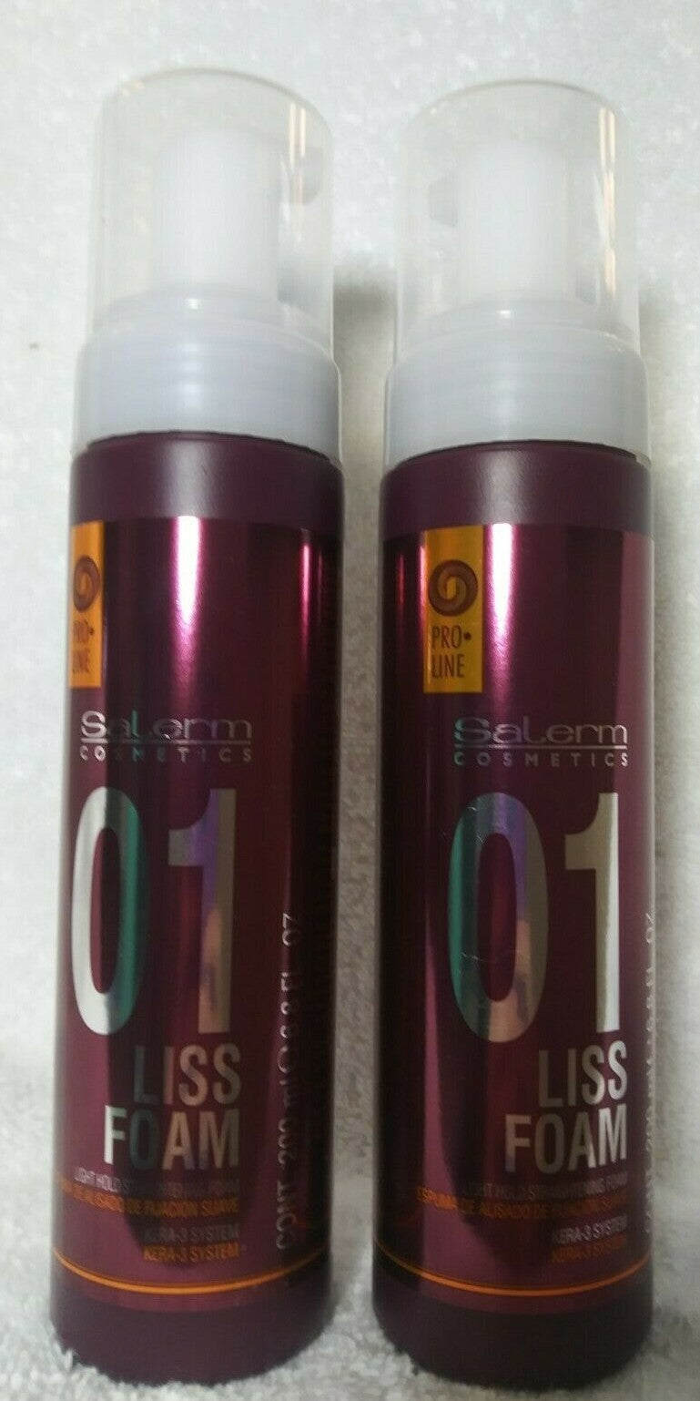 Salerm Pro Line Liss Foam Hair Straightening Mousse - Light Hold, 2 Pack