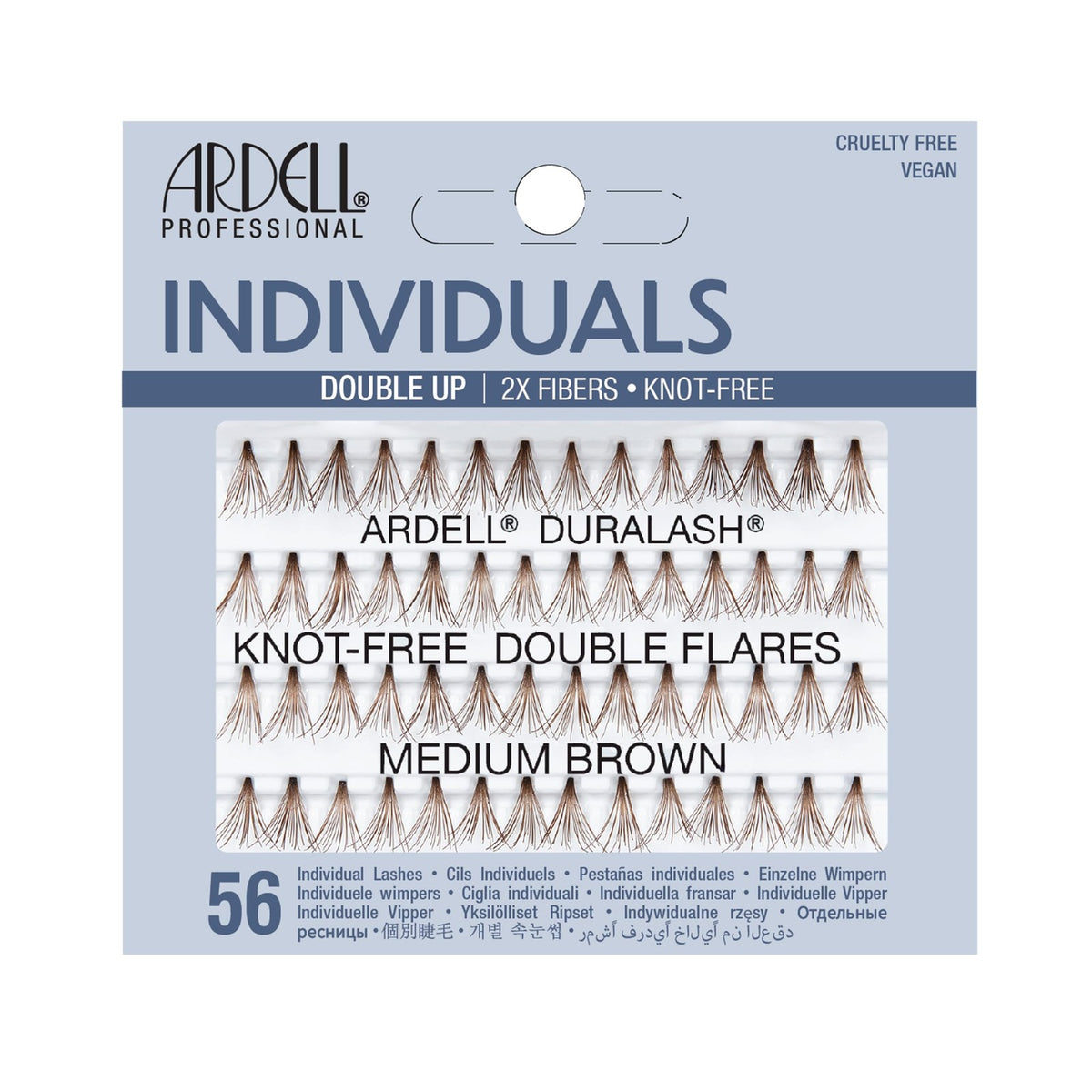 Knot-Free Medium Brown Lash Extensions for Natural Look - Ardell Double Up Individuals
