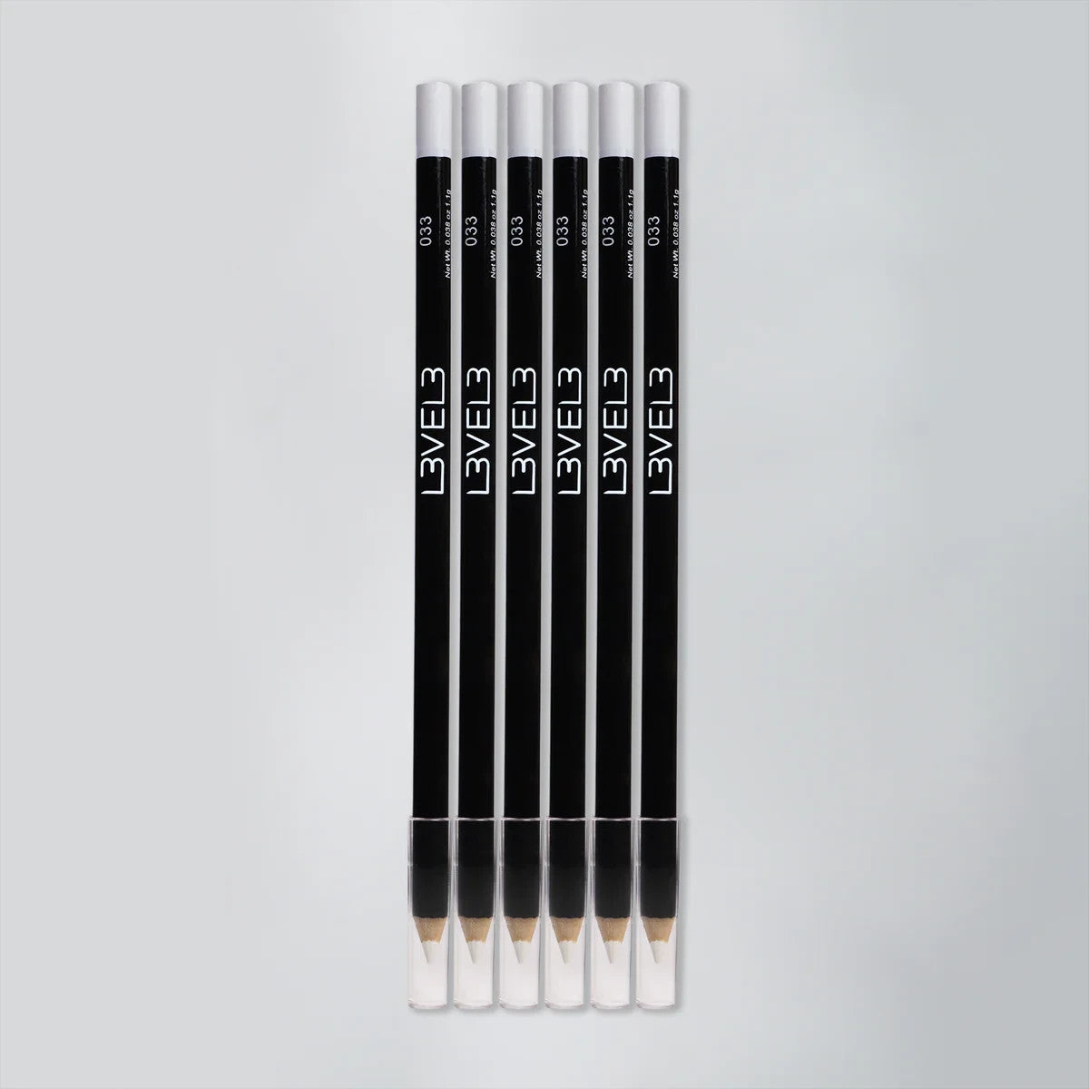 LEVEL 3 Liner Pencils 6 Piece White Color For Hair, Eyes, Brows, Lips