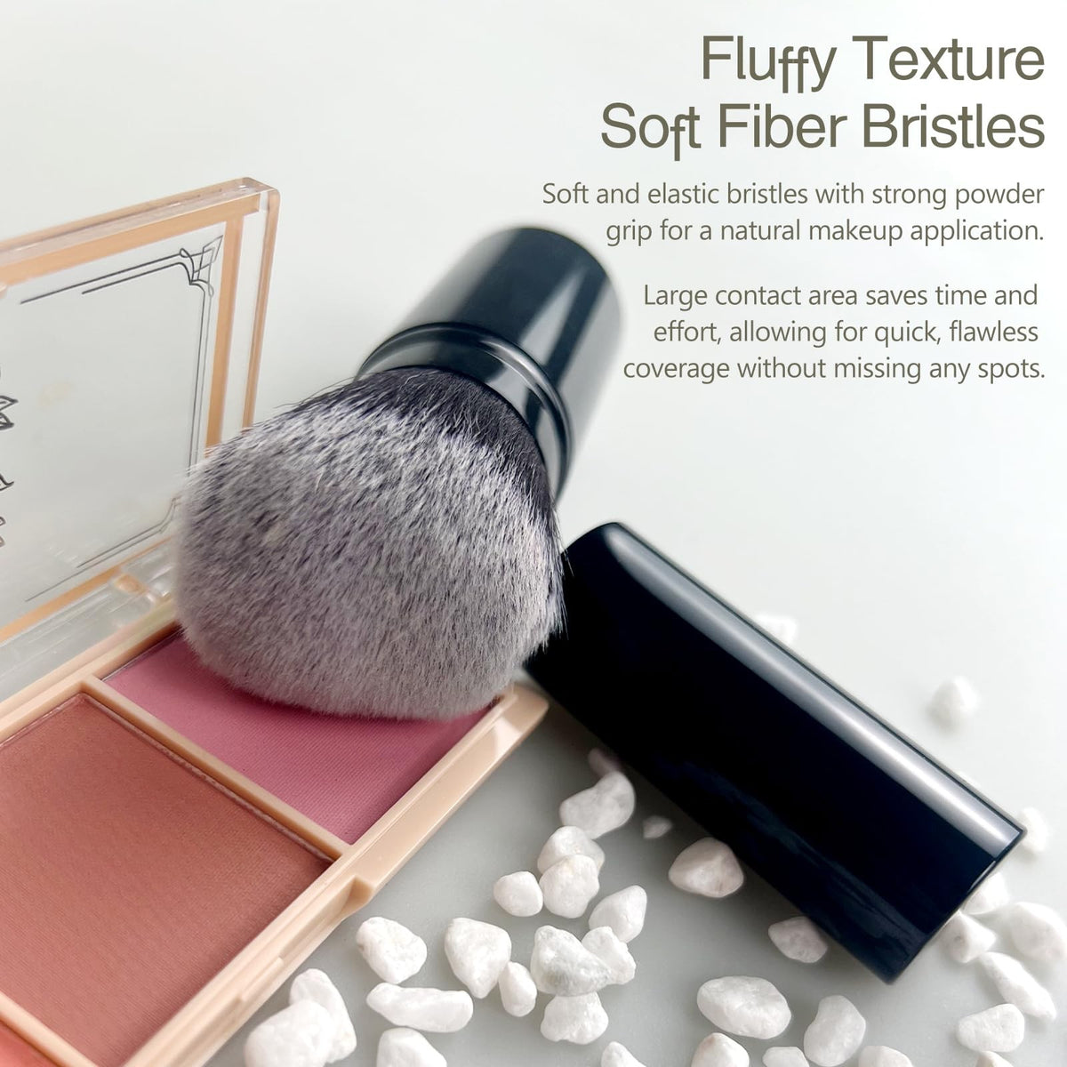 Retractable Kabuki Makeup Brush Angled Travel Powder Blush Brush