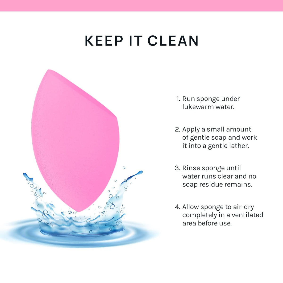 Makeup Sponge Set - 6 Pink Blender Sponges for Foundation & Concealer
