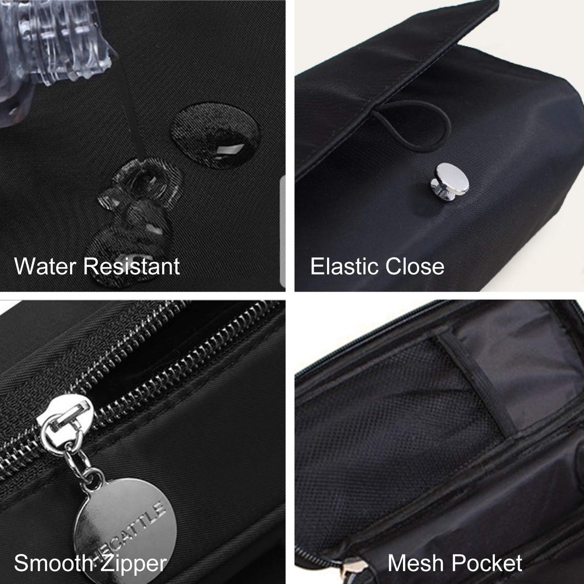 Travel Makeup Brush Bag Organizer Roll-Up Case with Water-Resistant Nylon