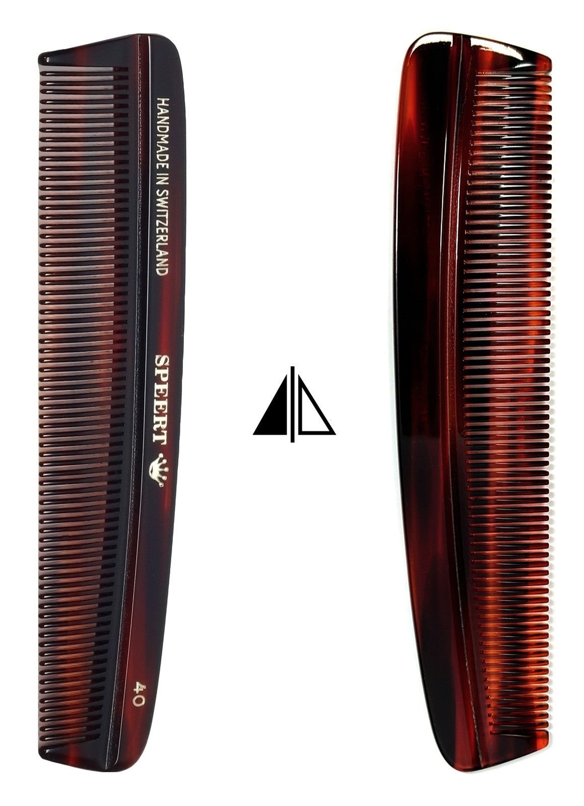 European Handmade Tortoise Shell Comb 5 Inch Brown Cellulose Acetate