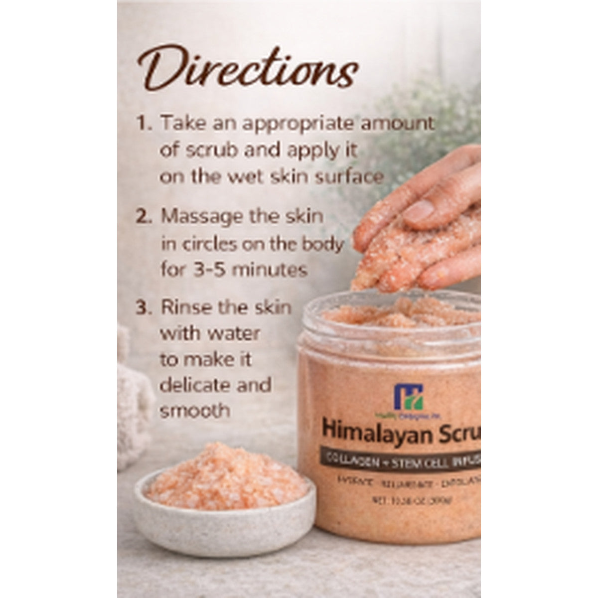 Himalayan Salt Scrub with Collagen & Stem Cell Deep Exfoliating Body