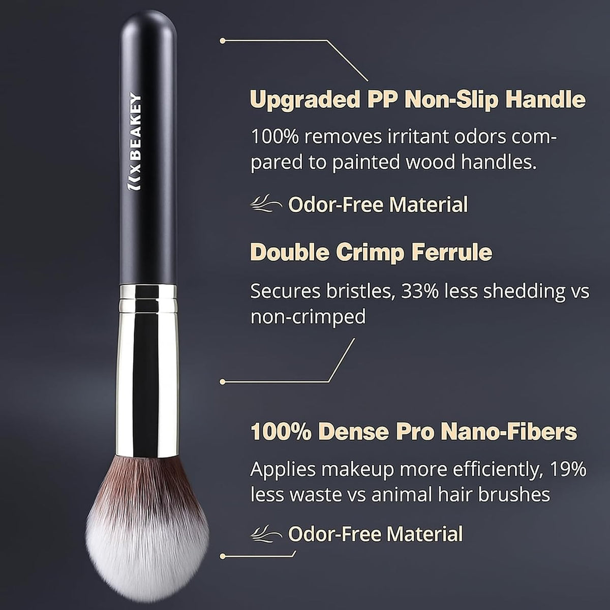 Makeup Brush Set 12 Pcs Professional Foundation & Eye Brushes Black Silver