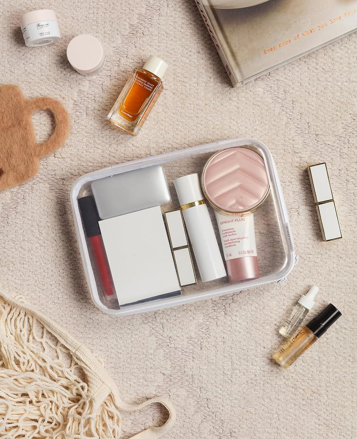 Transparent Rigid Plastic Storage Cases with Zipper - Set of 3