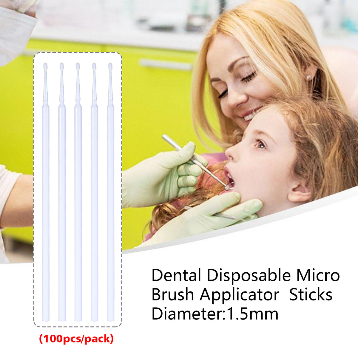 Disposable Dental Micro Brush Applicators 400 Pcs - Fine, Super Fine Tips for Dental & Makeup Use