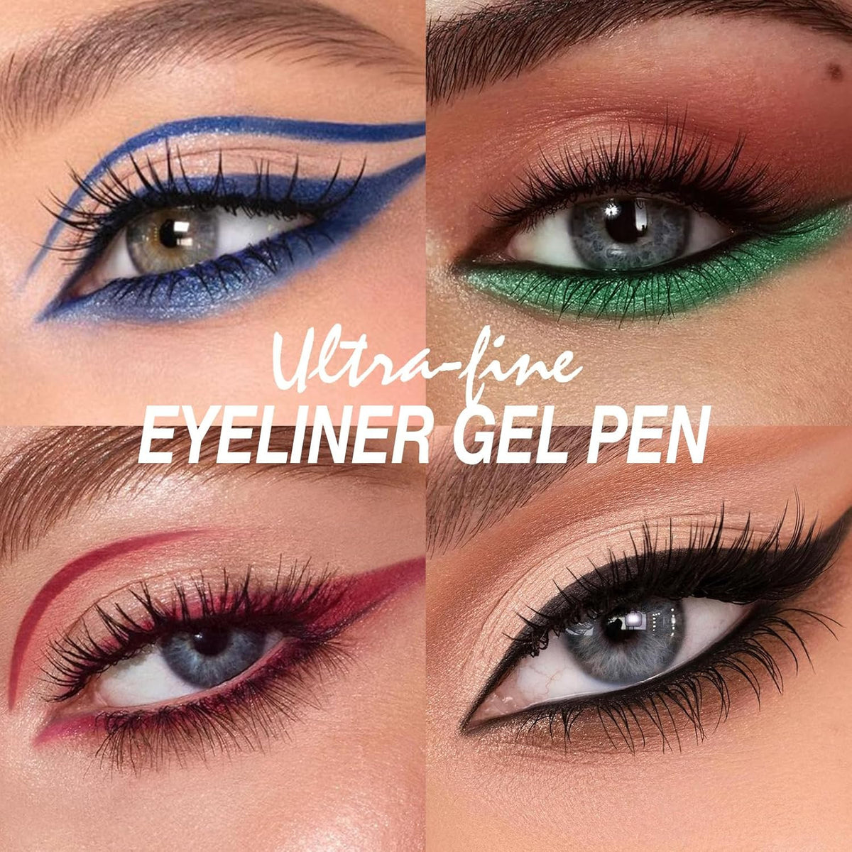 12-Color Waterproof Gel Eyeliner Pencil Set - Matte, Shimmer & Metallic Shades