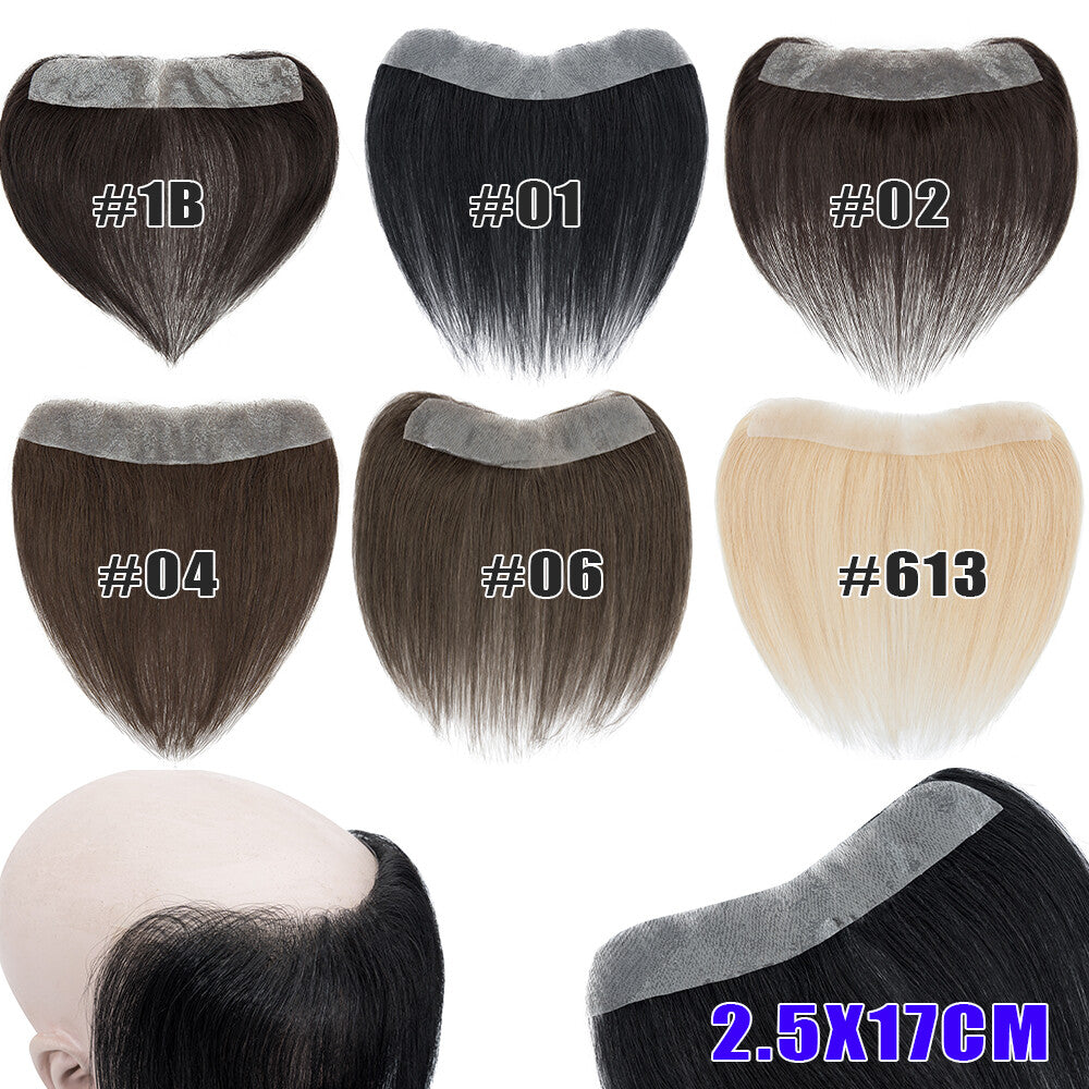 Men's Hair Replacement System Toupee with Skin-Like PU Base - Human Hair