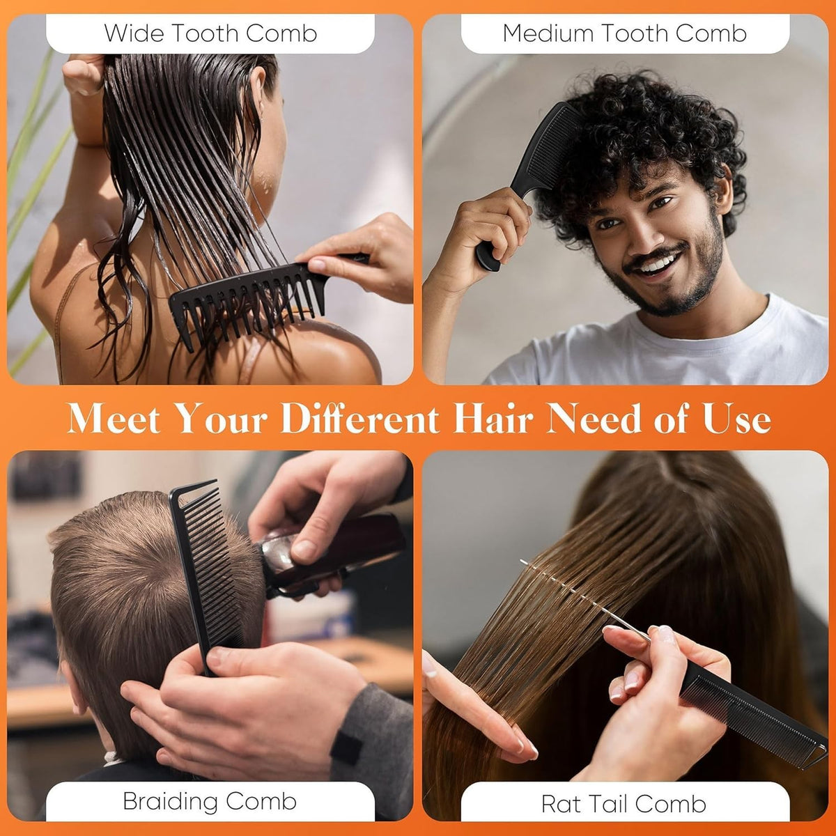 All-in-One Hair Comb Set - Durable Anti-Static Styling Tools for Men & Women