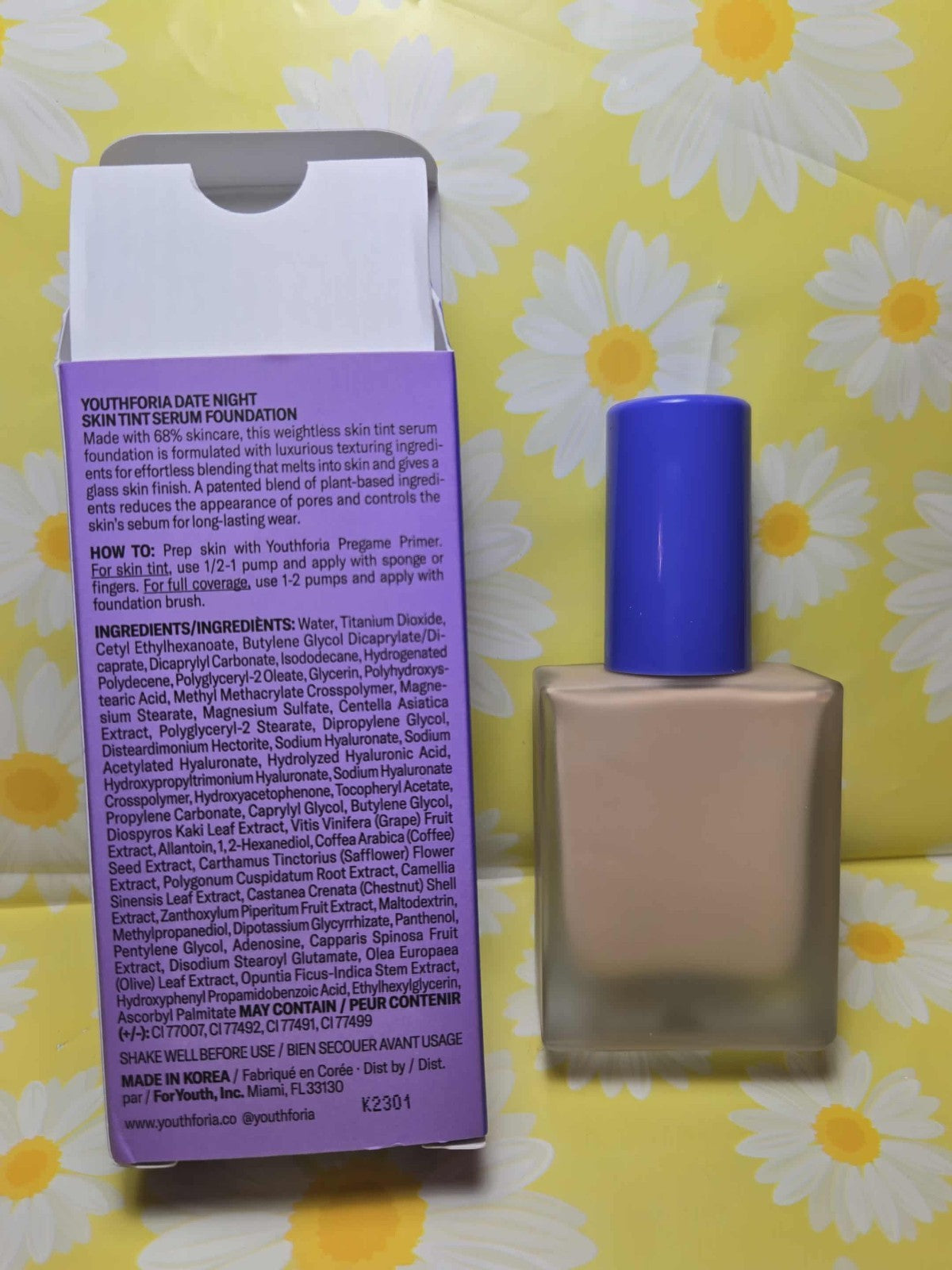 Youthforia Skin Tint Serum Foundation Light to Light Medium Neutral for Face
