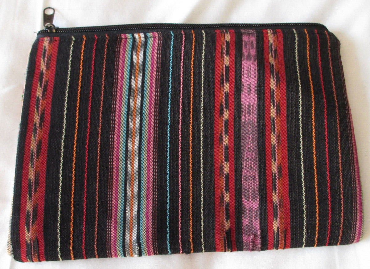 Guatemalan Handmade Huipil Wallet - Geometric Cotton Clutch with Removable Strap