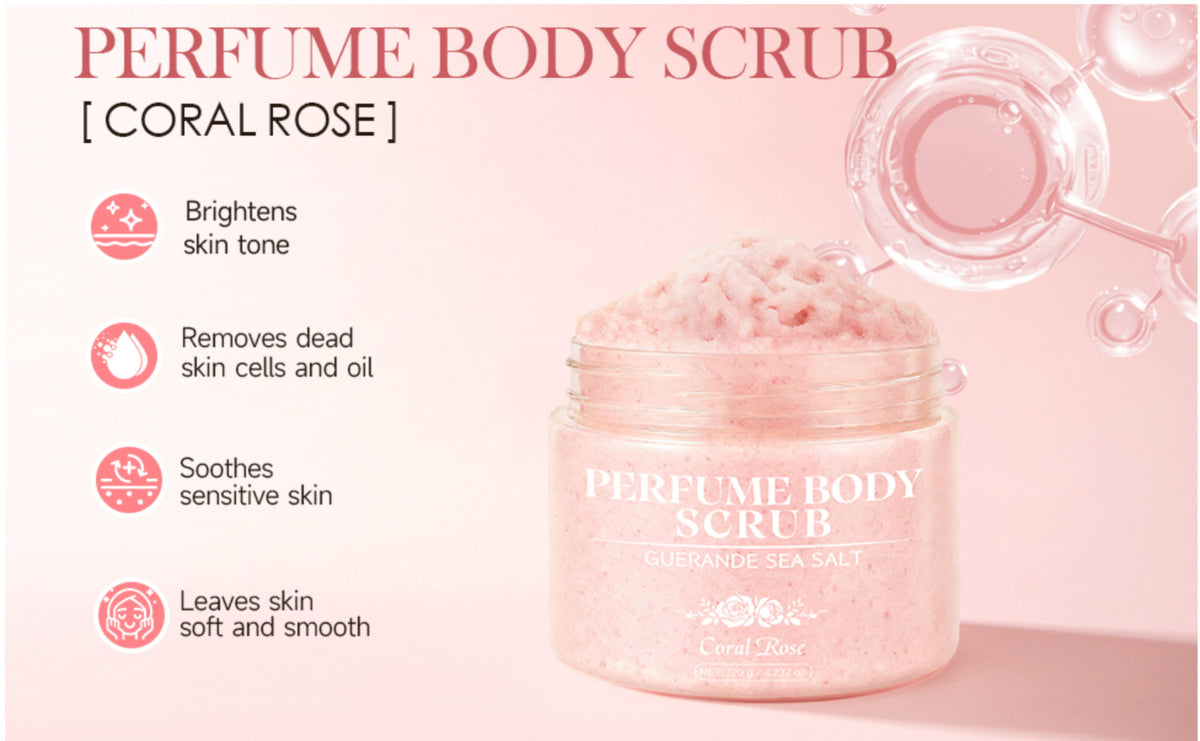 Aromatherapy Body Scrub with Guérande Sea Salt & Coral Rose