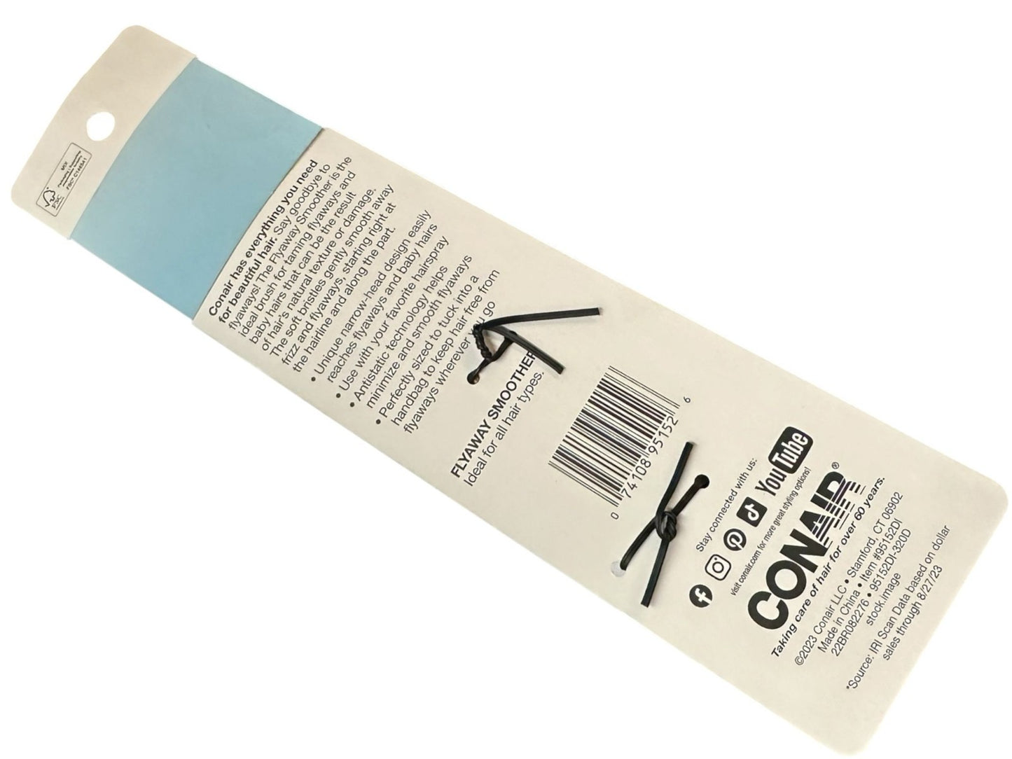 Flyaway Smoother Hair Brush with Wooden Handle - Tames Frizz & Flyaways