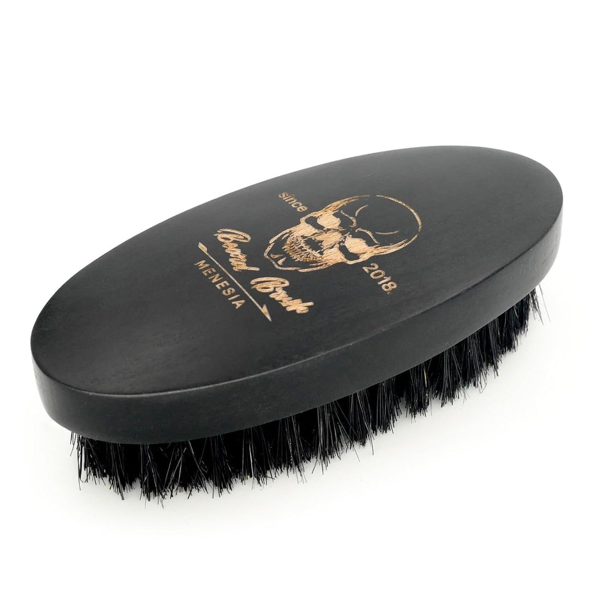 Black Boar Bristle Beard Brush for Medium to Thick Beards - Stylish Grooming Tool