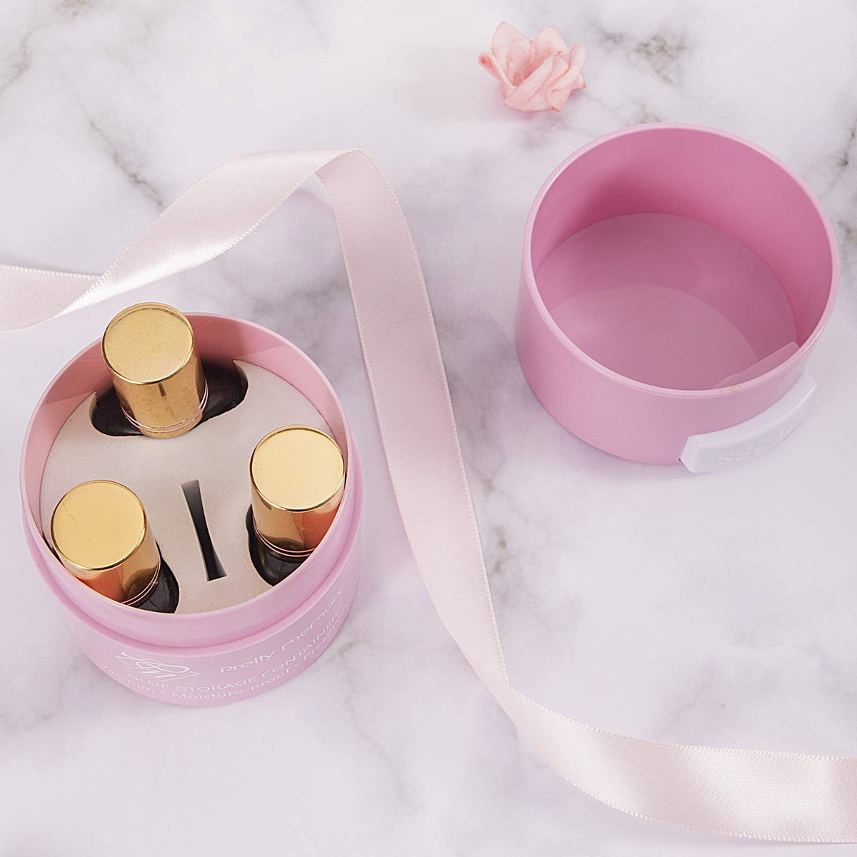Eyelash Extension Glue Storage Container Airtight Lash Adhesive Jar Pink