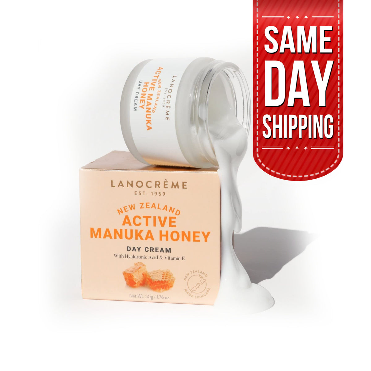 Active Manuka Honey Day Cream - Nourishing Facial Moisturizer 1.76 oz