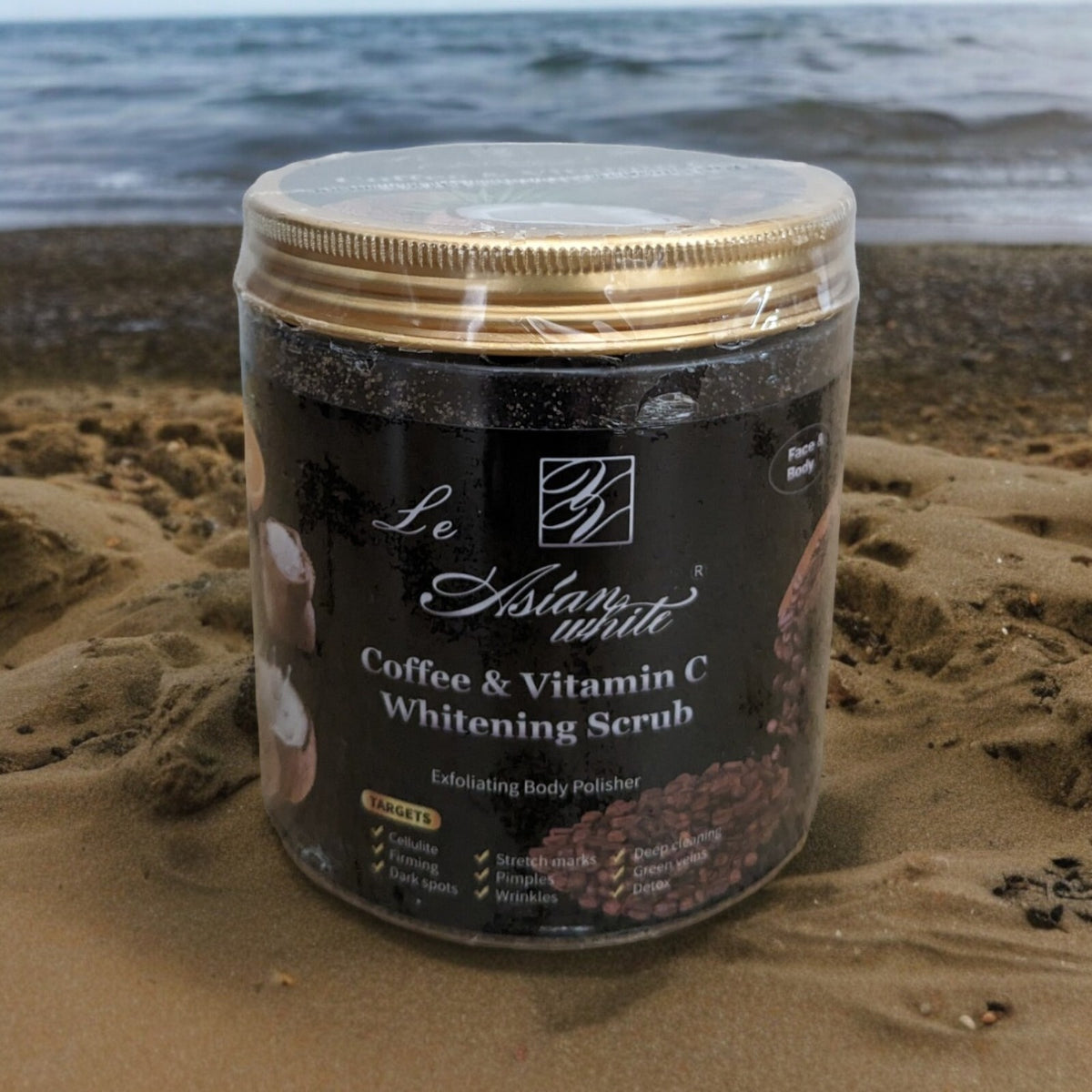 Coffee Coconut Salt Body & Face Exfoliating Scrub for Brightening & Moisturizing