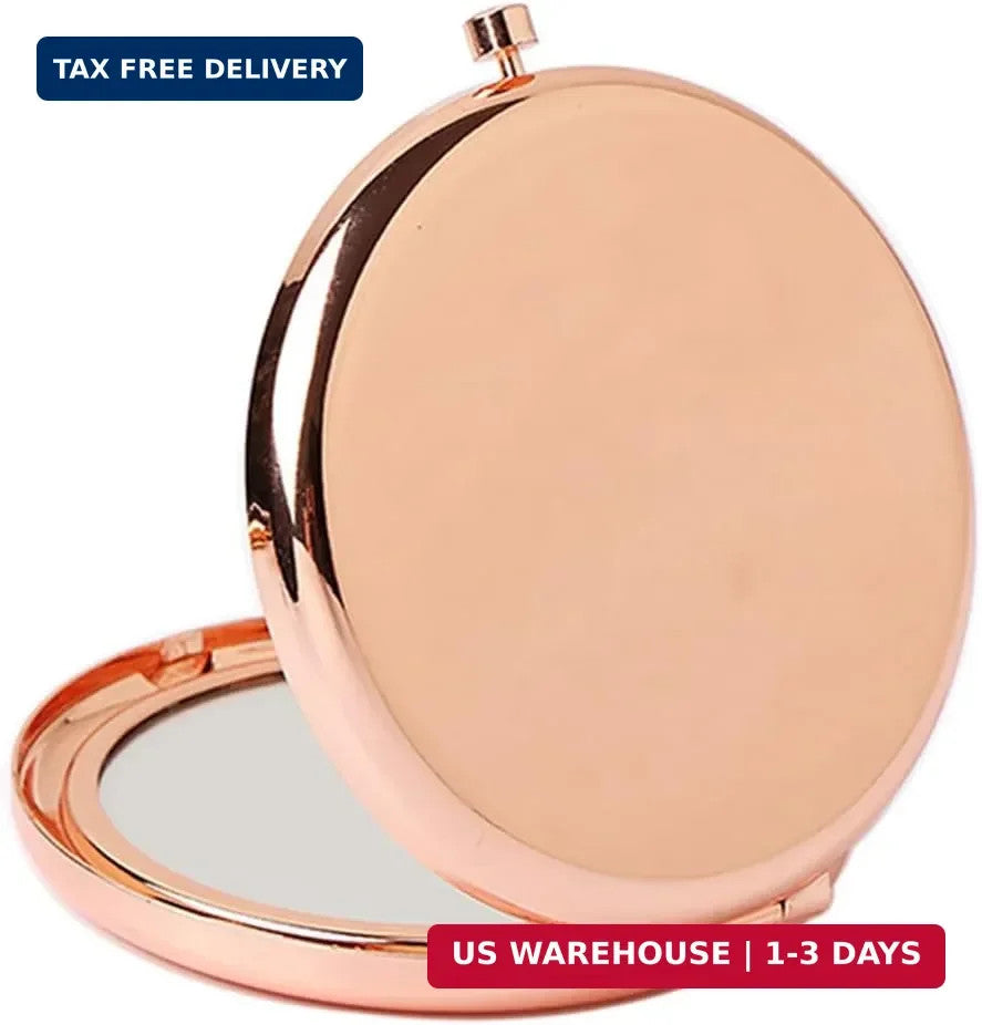 Mini Folding Makeup Mirror Set - 1X 2X Magnification, Compact Travel Design