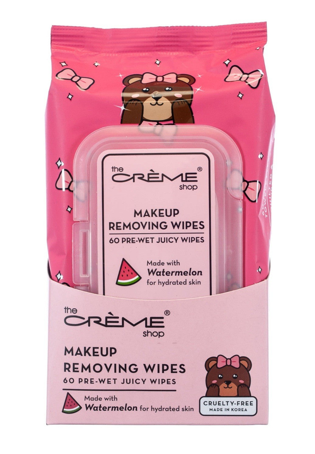 Watermelon Makeup Removing Wipes 60 Pre-Wet Towelettes - 2 Packs, Total 120