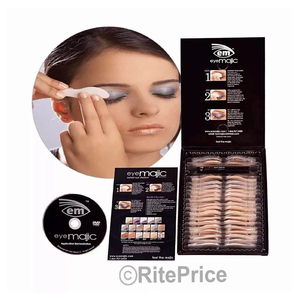 Eye Majic Instant Eyeshadow Palette with 16 Color Applications - Matte & Pearl Shades
