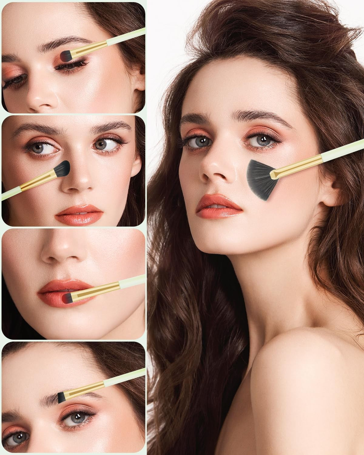 8-Piece Synthetic Eye Makeup Brush Set with Case for Beginners