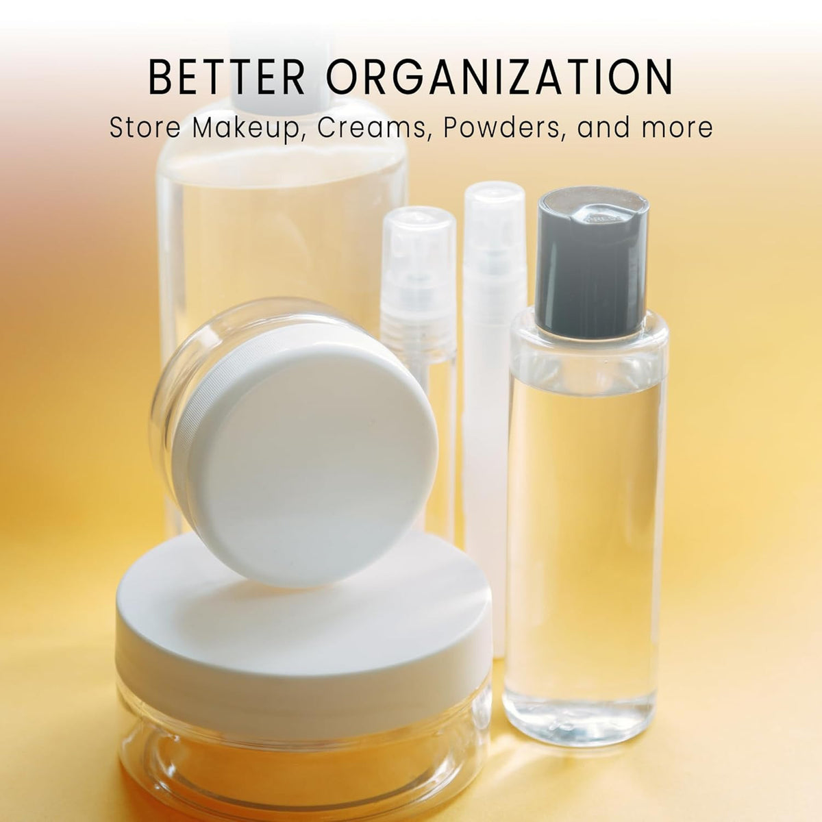 50 Clear Acrylic Reusable Cosmetic Jars 5ml - Small Round Storage Containers