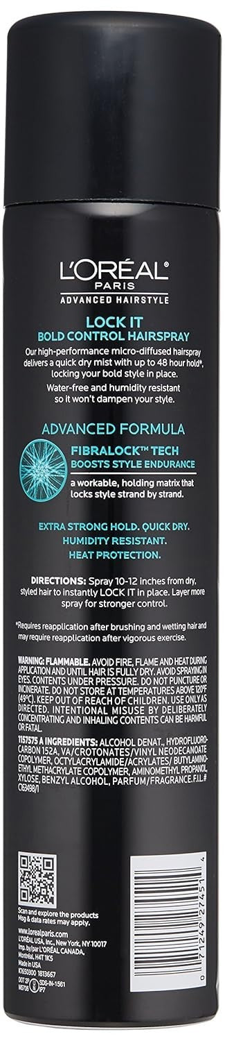 Professional-Grade Strong Hold Hairspray - 48H Humidity-Resistant, 6 Pack