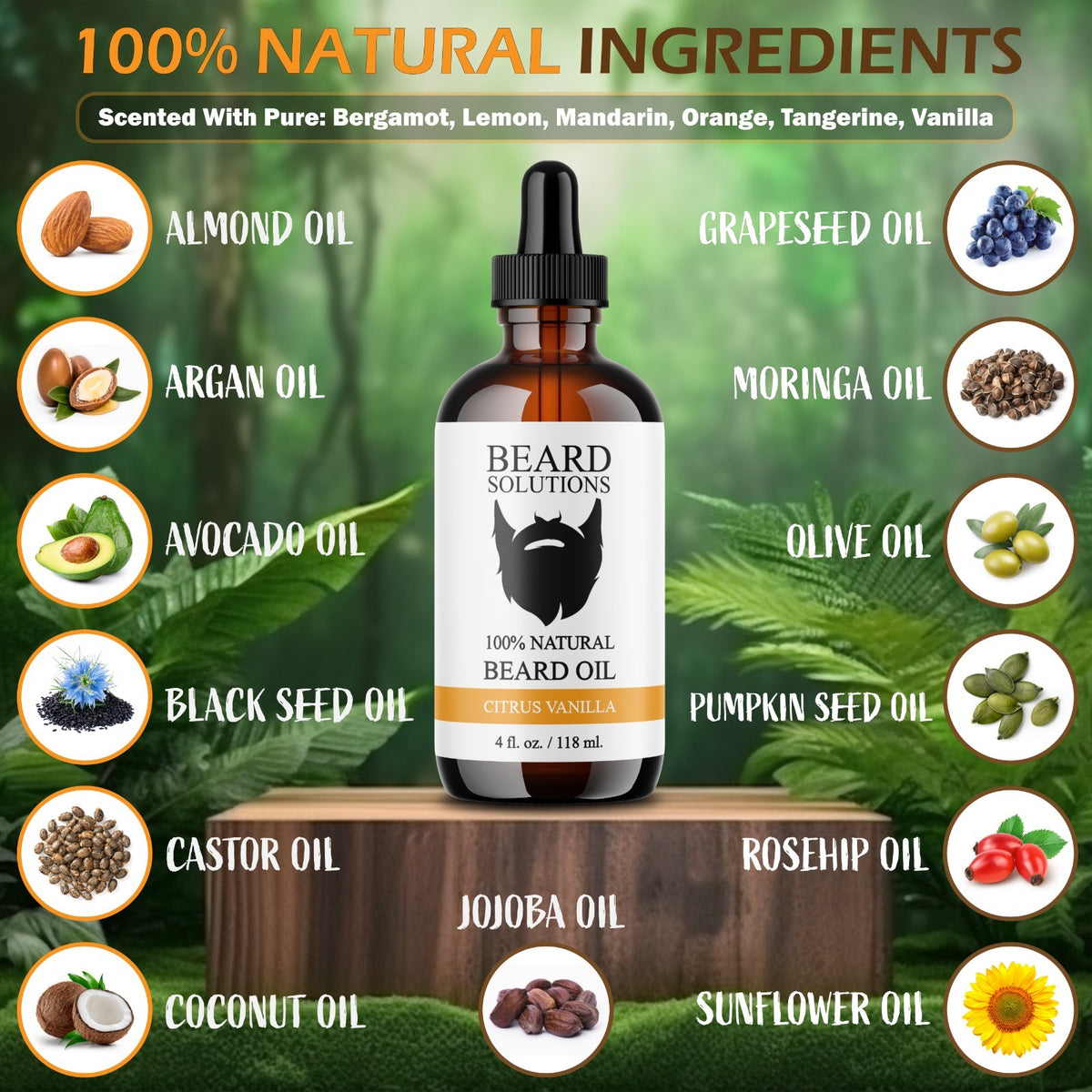 Natural Beard Oil Gallon - Bulk 7.5 lbs Men’s Hair Growth & Nourishing Serum