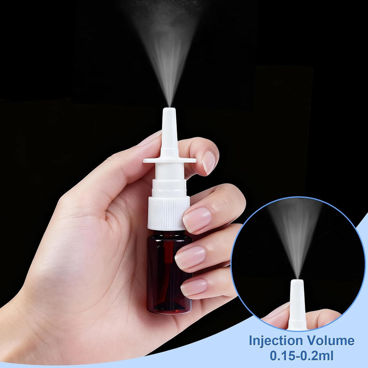 10 Pack Reusable 10ml Nasal Spray Bottles with Fine Mist Atomizer