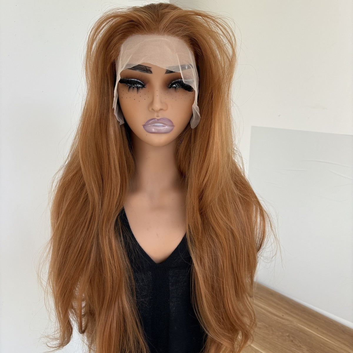 Heat-Resistant Synthetic Lace Front Wig - Long Straight Hair, 13x4 Cap