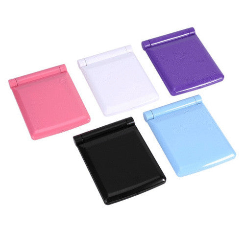 Compact Makeup Mirror with 8 LED Lights - Folding Pocket Cosmetic Mirror