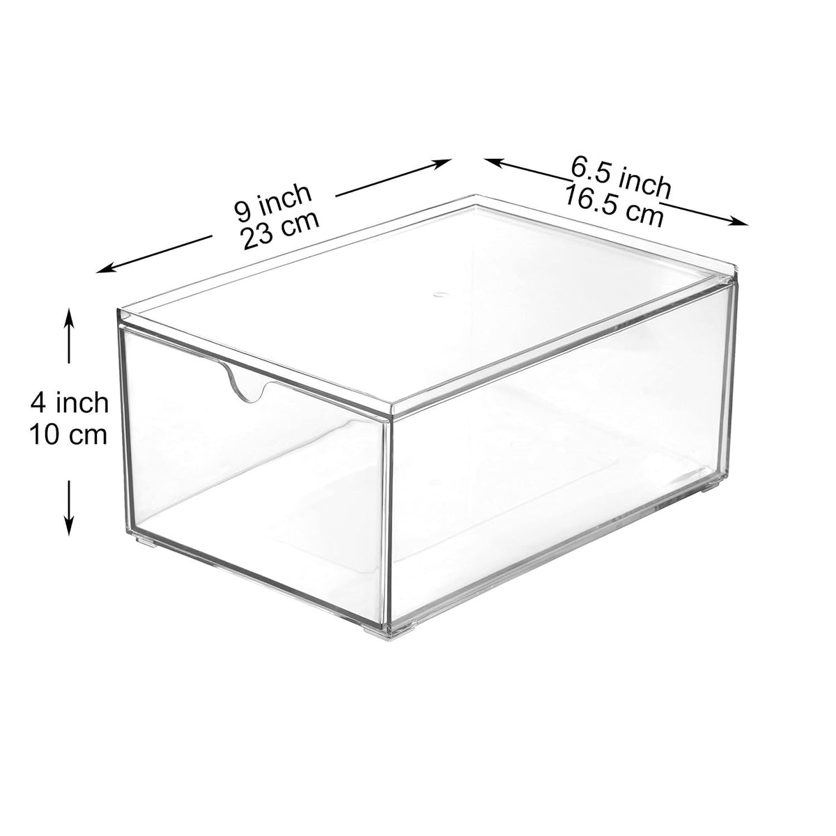 Stackable Clear Plastic Cosmetic Storage Drawers Organizer 2 Pack