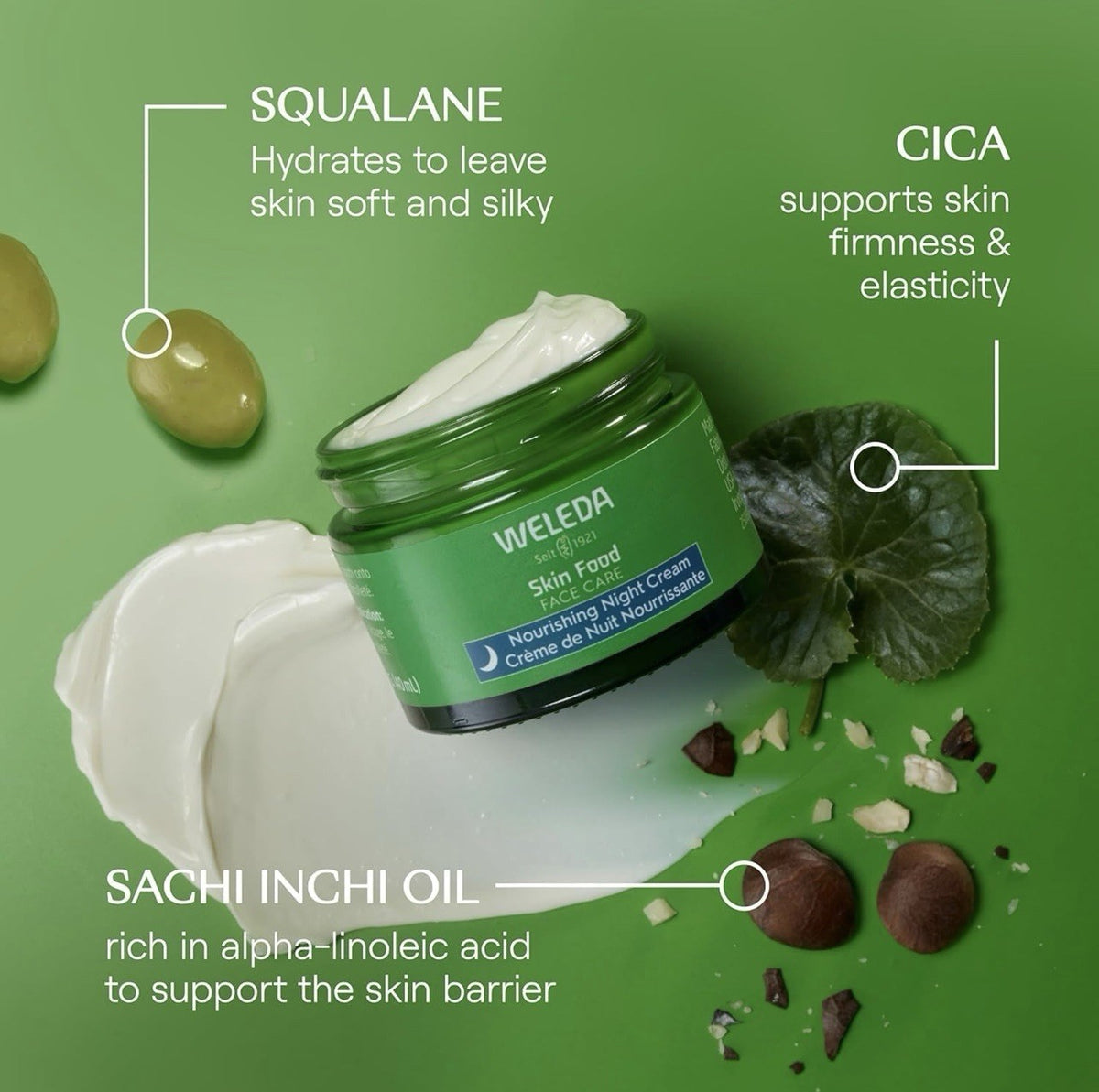 Weleda Skin Food Nourishing Night Cream - Anti-Aging, Hydrating Face Moisturizer 1.3oz