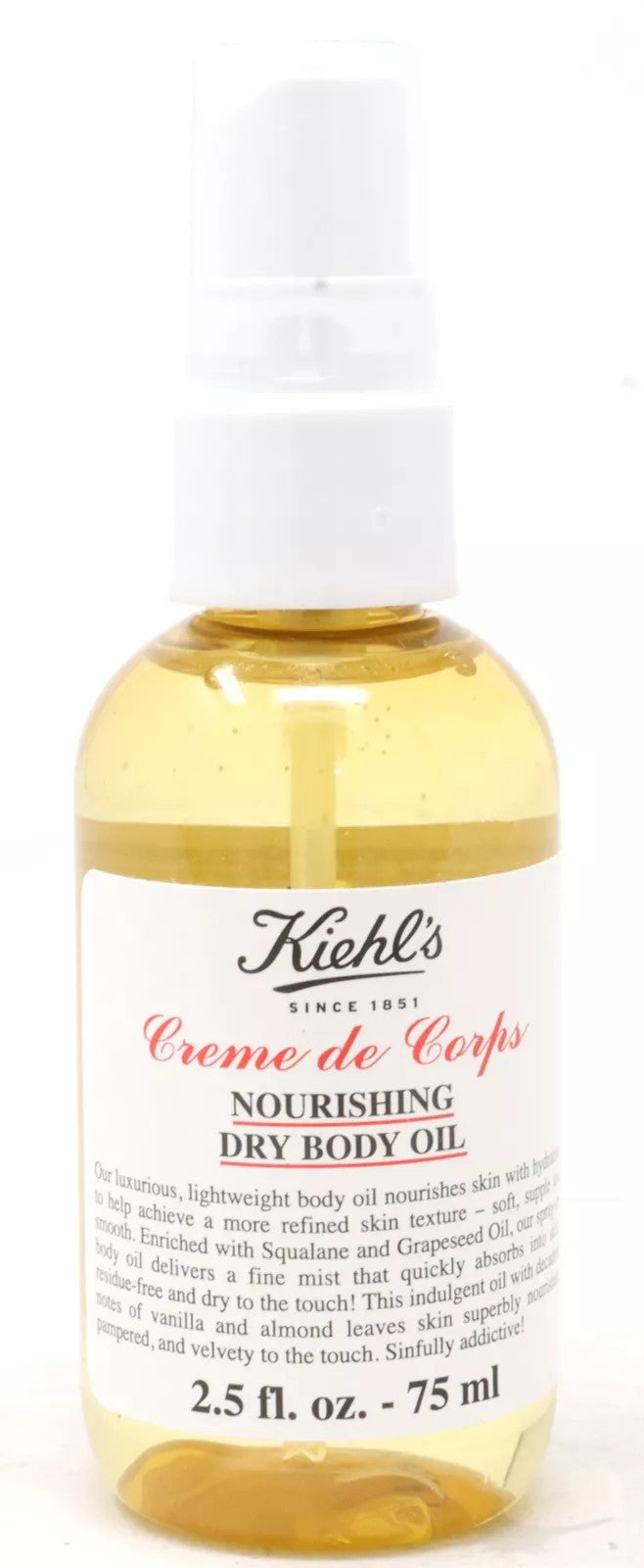 Kiehl's Creme De Corps Nourishing Dry Body Oil 2.5oz/75ml New