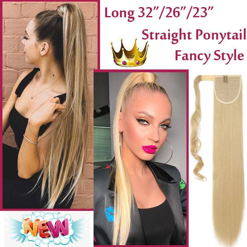 Clip-In Thick Hair Ponytail Extension - Real Human Hair, Various Lengths & Colors