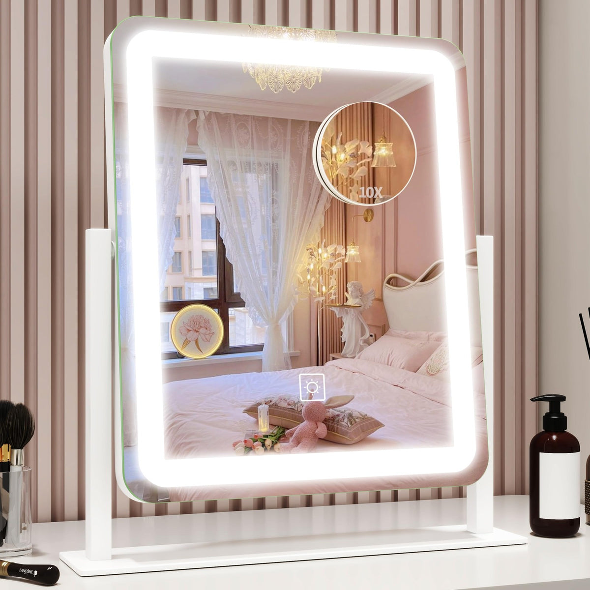 Vanity Mirror with Lights - 12.6x15 Inch LED Makeup Mirror, White