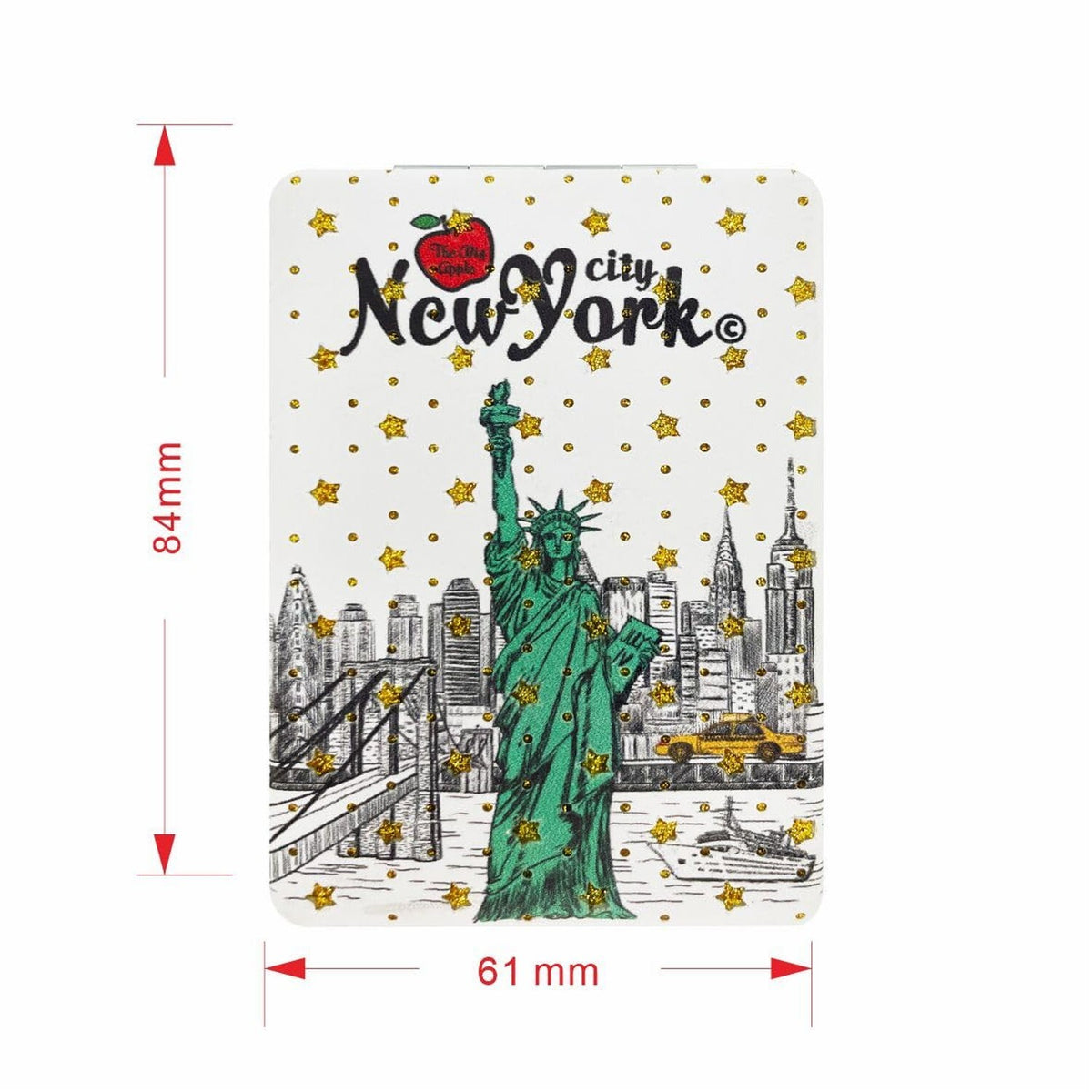 Girls & Women Elegant New York Souvenir Travel Mirror - Compact Hand Mirror