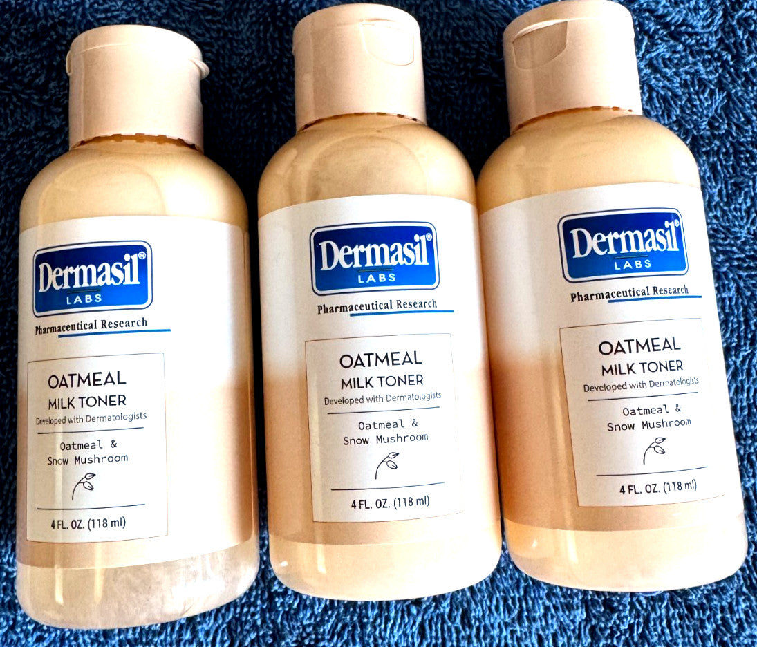 Hydrating Oatmeal & Snow Mushroom Toner - Set of 3, 4 fl oz - Dermasil